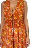 Floral Ditsy Print Sheer Vest Duster