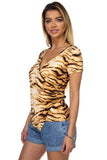 Animal Print Front Wrap Shirt