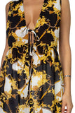 Baroque & Chain Print Duster Vest