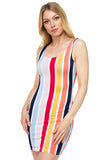 Multi-color Stripe Crepe Dress