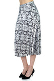 Pleated Snake Print Skirt