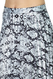 Pleated Snake Print Skirt