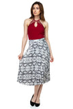 Pleated Snake Print Skirt