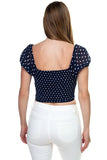 Polka Dot Button Down Cropped Top