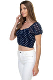 Polka Dot Button Down Cropped Top