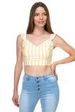 Stripe Ruffle Shoulder Strap Top