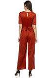 Grommets Belted Jumpsuit