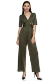 Grommets Belted Jumpsuit