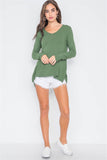 Knit V-neck Casual Solid Long Sleeve Sweater