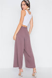 High-waist Front-tie Wide Leg Pants