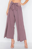 High-waist Front-tie Wide Leg Pants