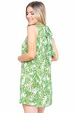 Hawaiian Leaf Print, Sleeveless, A-line Dress