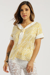 Floral Print, Sailor Girl Relaxed Top