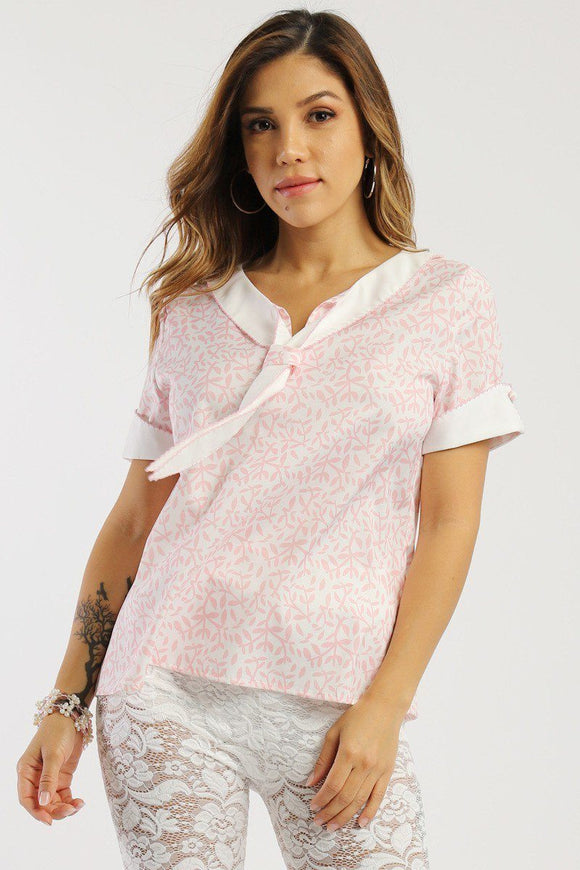 Floral Print, Sailor Girl Relaxed Top