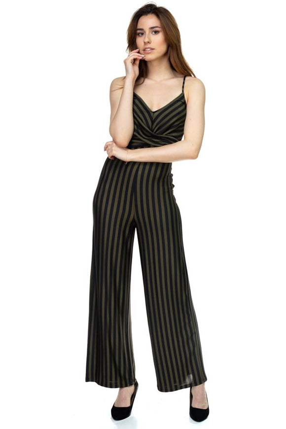 Stripe Front Twist Jumpsuit