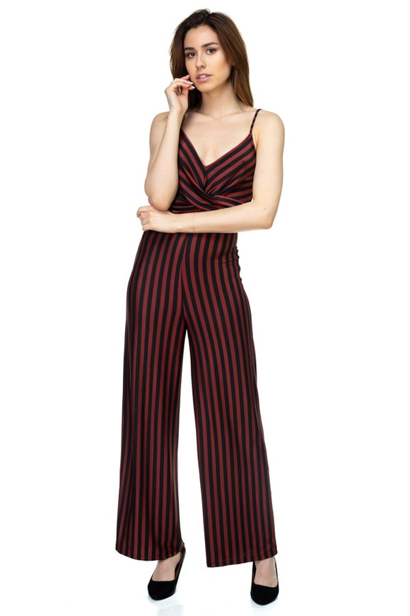 Stripe Front Twist Jumpsuit