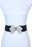 Rhinestone Bow Elastic Belt