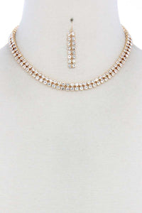 Double Line Rhinestone Necklace