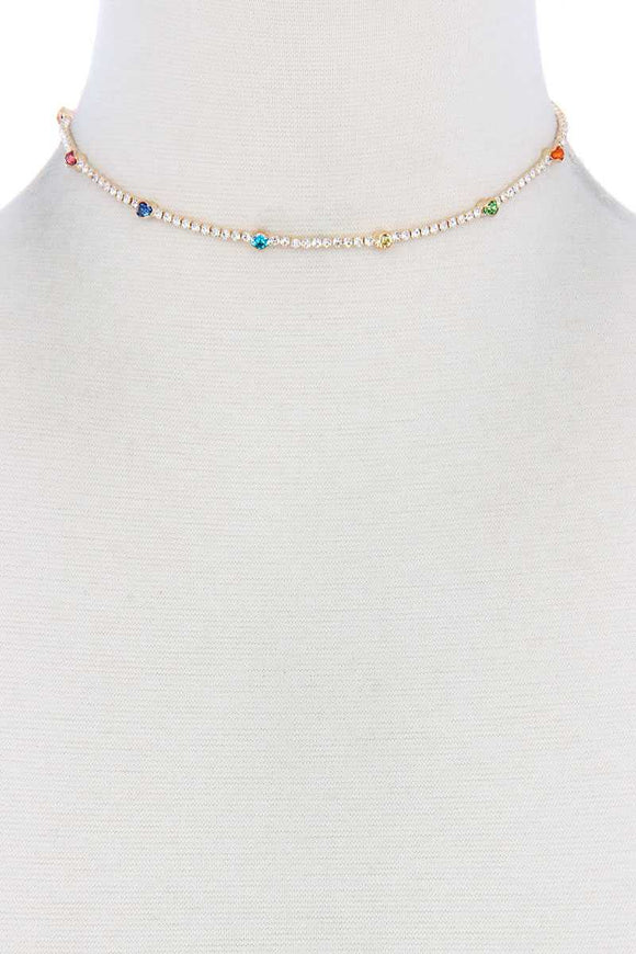 Thin Rhinestone Choker Necklace