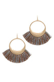 Metal Fan Tassel Drop Earring