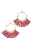 Metal Fan Tassel Drop Earring