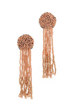 Circle Seed Bead Dangle Post Drop Earring