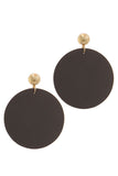 Leather Circle Post Drop Earring