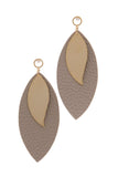 Leather Pointed Oval Post Drop Earring