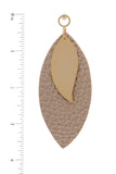 Leather Pointed Oval Post Drop Earring