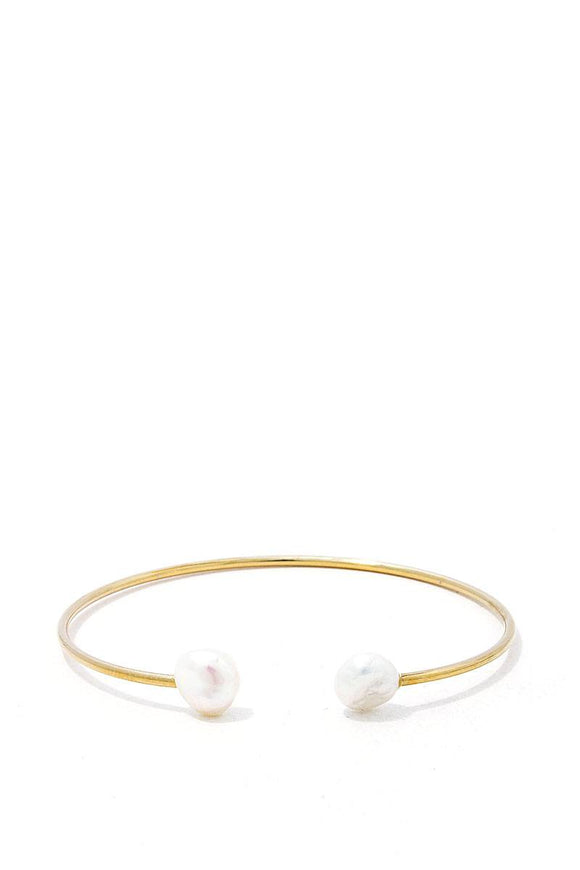 Pearl Ended Cuff Bracelet