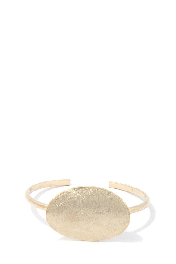 Brushed Oval Shape Cuff Bracelet