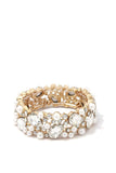 Pearl Teardrop Shape Rhinestone Stretch Bracelet