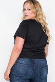 Plus Size Black Graphic Marilyn Monroe Knit Top