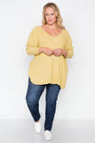 Plus Size Heather Grey Knit Long Sleeve Top