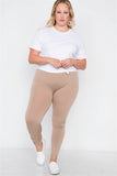 Plus Size Fleece Lined Solid Leggings