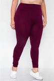 Plus Size Fleece Lined Solid Leggings