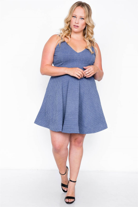 Plus Size Evening Skater Mini Dress