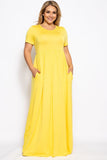 Vibrant Short Sleeved Maxi Dress