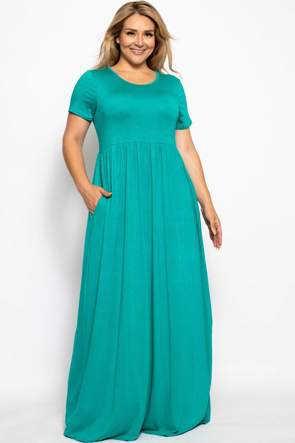 Vibrant Short Sleeved Maxi Dress