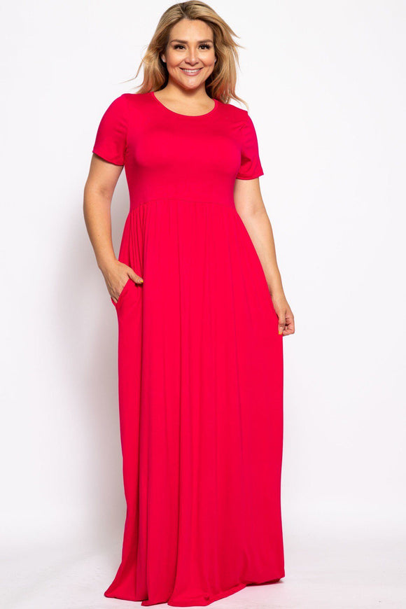 Vibrant Short Sleeved Maxi Dress