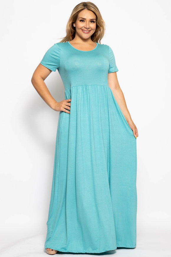 Vibrant Short Sleeved Maxi Dress