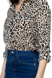 Cheetah Print Double Pocket Shirt