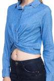 Twist Front Chambray Shirt