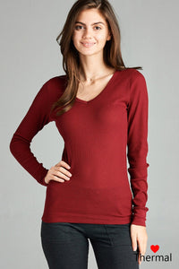 Long Sleeve V-neck Thermal Top