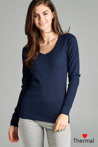 Long Sleeve V-neck Thermal Top