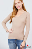 Long Sleeve V-neck Thermal Top