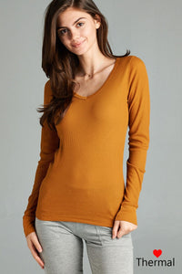 Long Sleeve V-neck Thermal Top