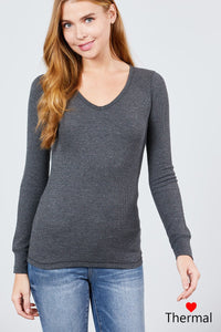 Long Sleeve V-neck Thermal Top