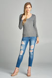 Long Sleeve V-neck Thermal Top