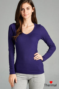 Long Sleeve V-neck Thermal Top